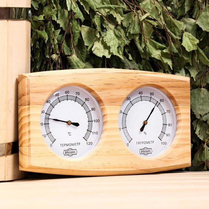 Термометр-гигрометр для бани, деревянный от компании Интернет-магазин "Flap" - фото 1