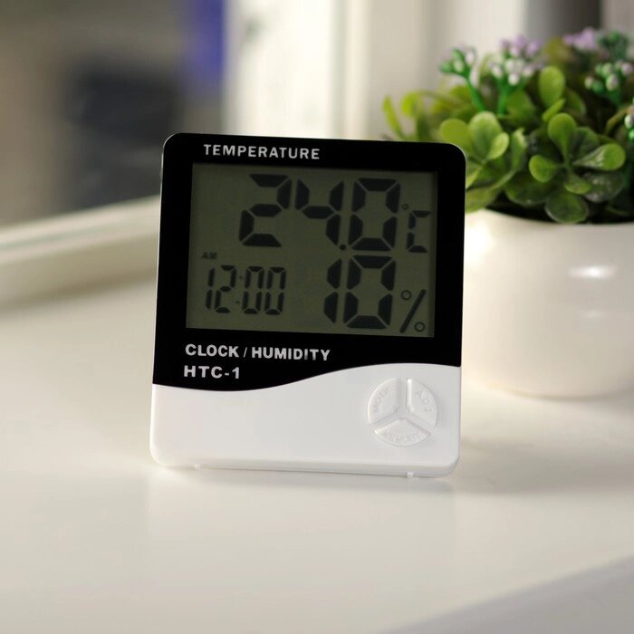 Термометр LuazON LTR-14, электронный, датчик температуры, датчик влажности, белый от компании Интернет-магазин "Flap" - фото 1