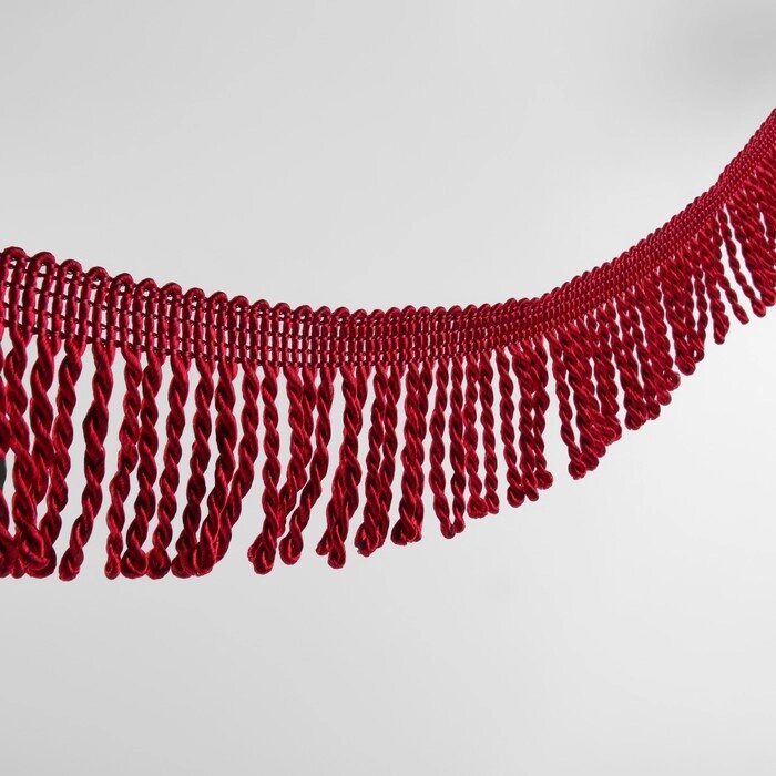 Тесьма декоративная 'Бахрома кручёная', 6,5 см, 20  0,5 м, цвет бордовый от компании Интернет-магазин "Flap" - фото 1