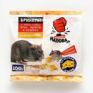 Тесто-брикеты 'Наповал'от крыс и мышей, со вкусом сыра, пакет, 100 г (комплект из 2 шт.)