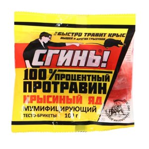 Тесто-брикеты отравные 'Сгинь' от крыс и мышей, 100 гр (комплект из 2 шт.)