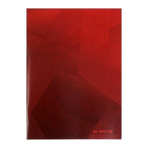 Тетрадь А4, 48 листов в клетку Calligrata 'Красная'обложка мелованный картон, блок офсет