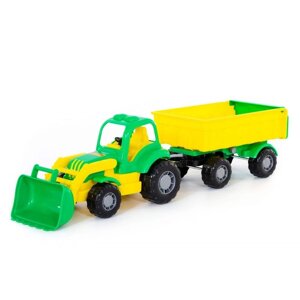 Трактор с прицепом 1 и ковшом 'Крепыш'цвета МИКС