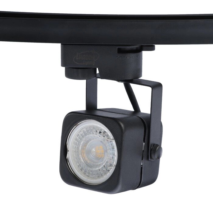 Трековый светильник Luazon Lighting под лампу Gu10, квадратный, корпус черный от компании Интернет-магазин "Flap" - фото 1
