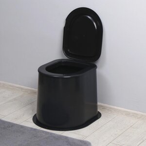 Туалет дачный, h 35 см, без дна, с отверстиями для крепления к полу, чёрный