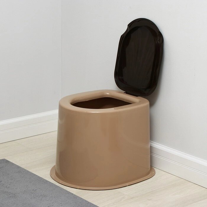 Туалет дачный, h  38 см, без дна, с отверстиями для крепления к полу, бежевый от компании Интернет-магазин "Flap" - фото 1