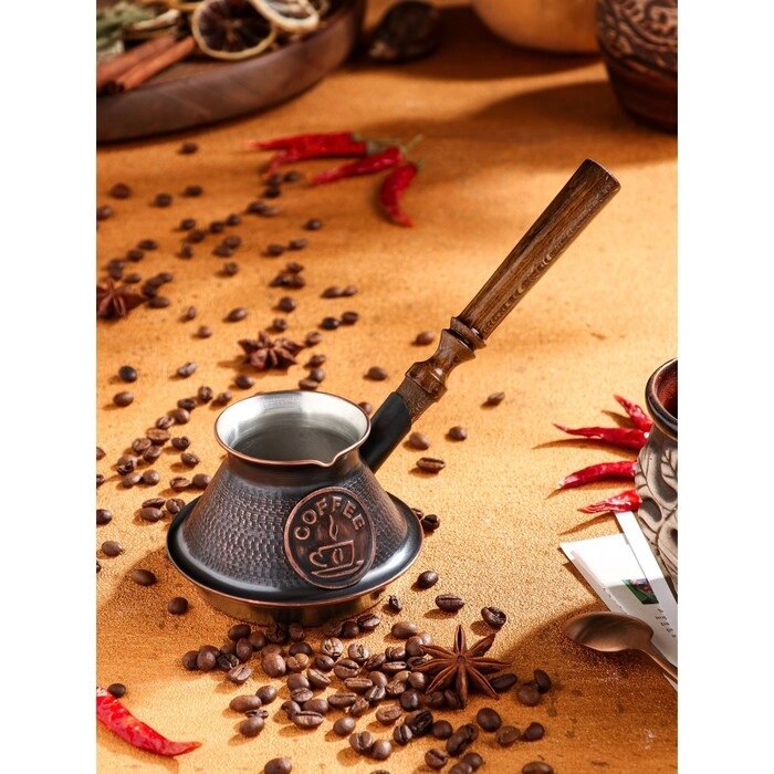 Турка для кофе 'Армянская джезва', для индукционных плит, медная, 270 мл от компании Интернет-магазин "Flap" - фото 1