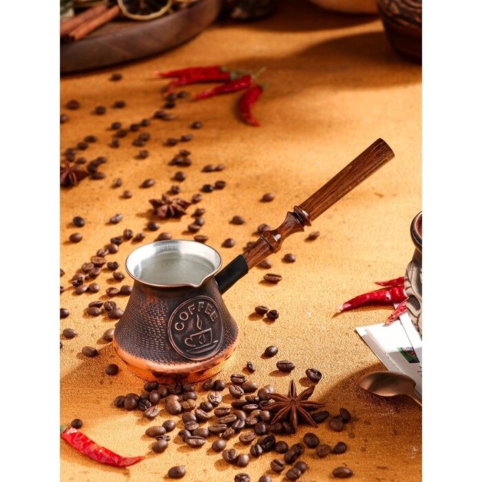 Турка для кофе 'Армянская джезва', медная, 220 мл от компании Интернет-магазин "Flap" - фото 1