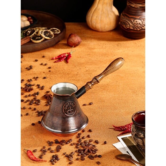 Турка для кофе 'Армянская джезва', с песком, медная, высокая, 620 мл от компании Интернет-магазин "Flap" - фото 1