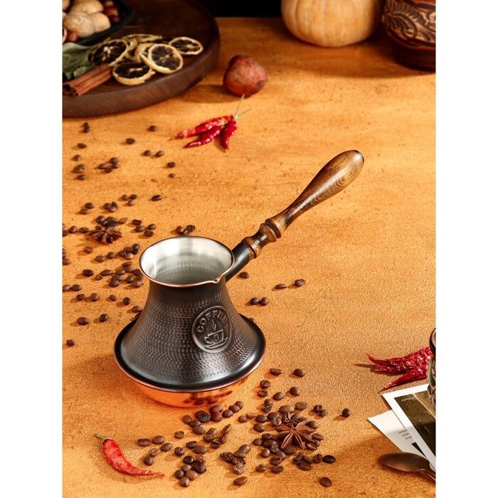 Турка для кофе 'Армянская джезва', с песком, медная, высокая, 690 мл от компании Интернет-магазин "Flap" - фото 1