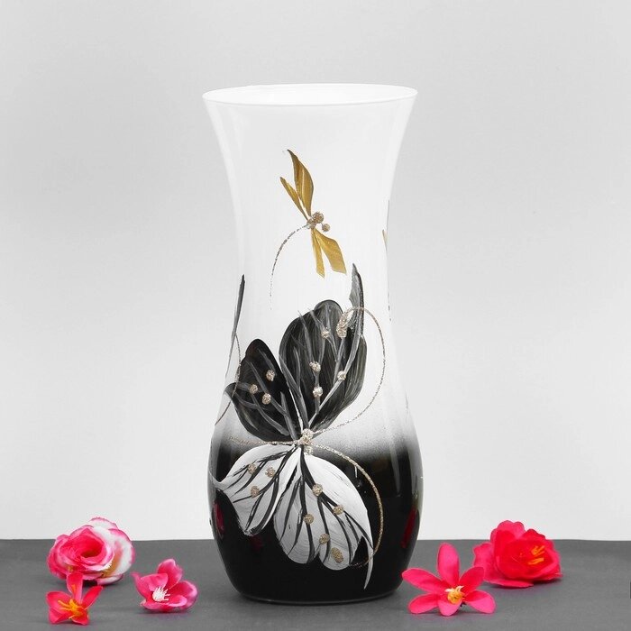 Ваза 'Чёрно-белая бабочка' 10,5х25,5 см от компании Интернет-магазин "Flap" - фото 1