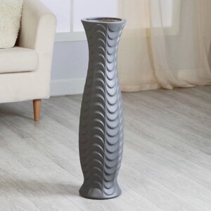 Ваза керамика напольная 'Седар' волна, 17х75 см, серый