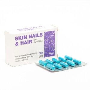 Витамины Skin Nails Hair для красоты и здоровья волос, кожи, ногтей, 30 капсул