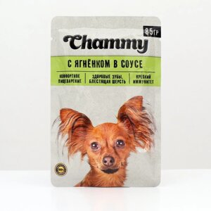 Влажный корм Chammy для собак, ягненок в соусе, 85 г (комплект из 25 шт.)