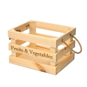 Ящик для овощей и фруктов, 29 x 23 x 19 см, деревянный