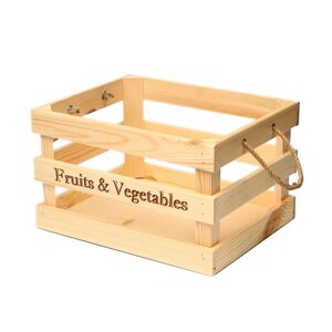 Ящик для овощей и фруктов, 35 x 28 x 21 см, деревянный