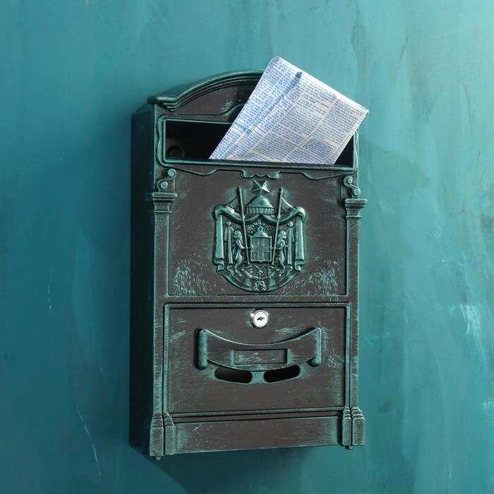 Ящик почтовый 4010В, Зелёная патина от компании Интернет-магазин "Flap" - фото 1