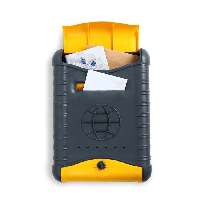 Ящик почтовый, пластиковый, 'Стандарт', с щеколдой, с накладкой, серый от компании Интернет-магазин "Flap" - фото 1