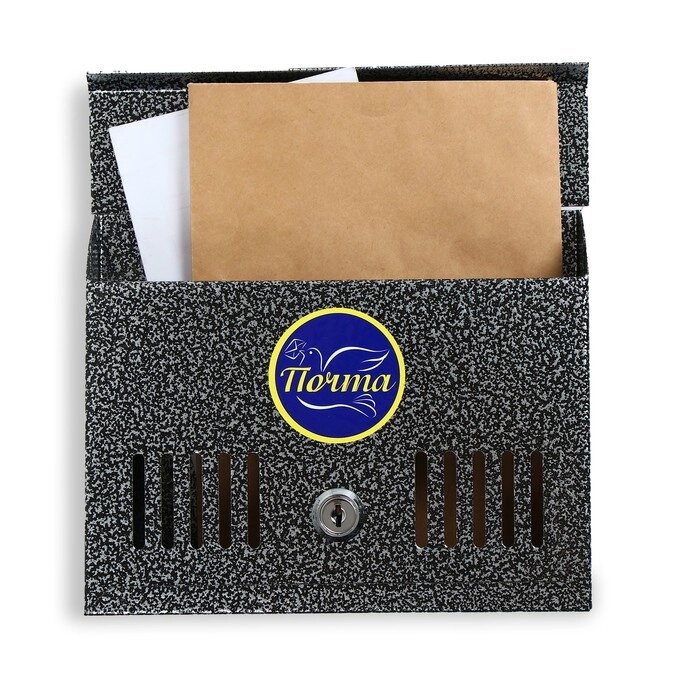 Ящик почтовый с замком, горизонтальный 'Мини', серебристый от компании Интернет-магазин "Flap" - фото 1