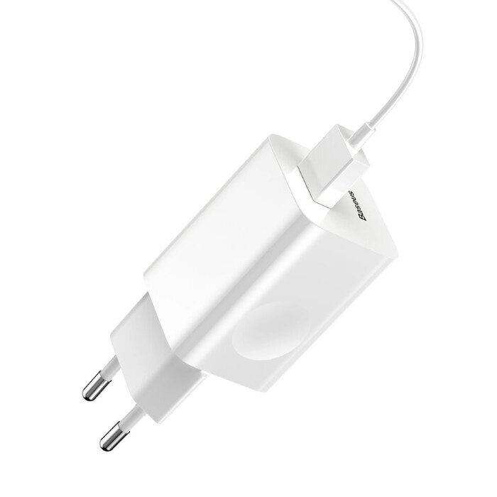 Зарядное устройство Baseus BX02 Quick Charger USB, 3A, 24W, белый от компании Интернет-магазин "Flap" - фото 1
