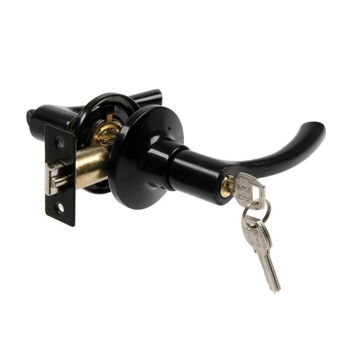 Защелка (мод. 3186), межкомнатная, фиксатор, 3 ключа, цвет глянцевый черный от компании Интернет-магазин "Flap" - фото 1