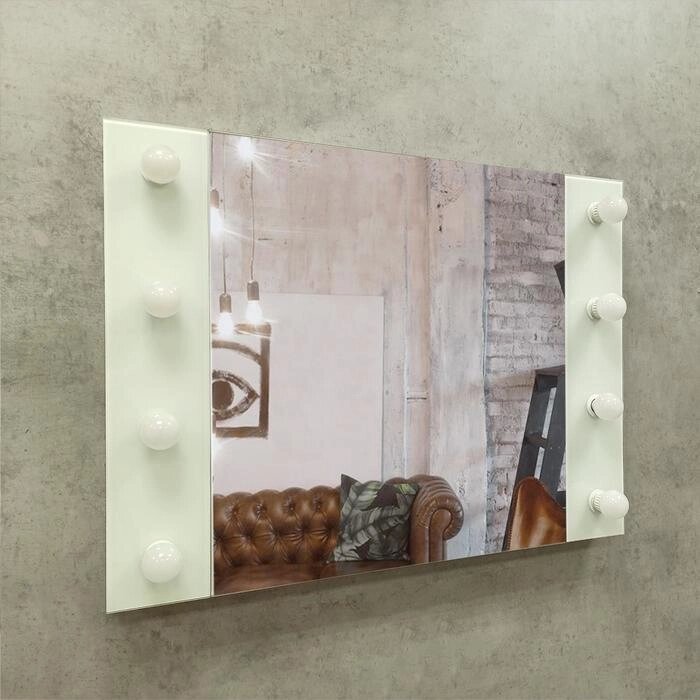 Зеркало 'Этюд', гримёрное, настенное, 8 лампочек, 80х60 см от компании Интернет-магазин "Flap" - фото 1