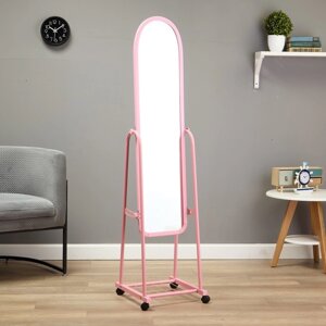 Зеркало напольное 'Basic'на колёсиках, 31 х 160см, розовое