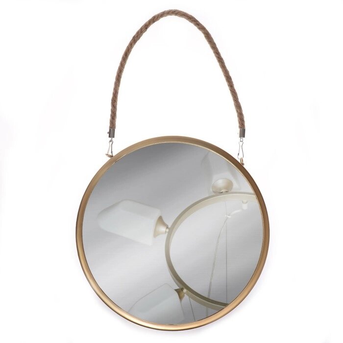 Зеркало настенное 'Антураж', d зеркальной поверхности 27,7 см, цвет золотистый от компании Интернет-магазин "Flap" - фото 1