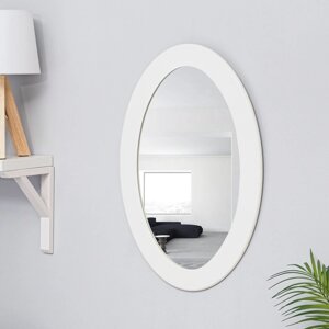 Зеркало настенное, овальное, белое 37,5х57,5 см, зп29,5х49,5 см