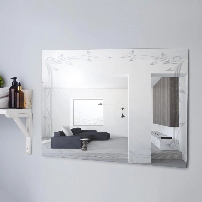 Зеркало, настенное, с пескоструйной графикой, 50х80 см от компании Интернет-магазин "Flap" - фото 1
