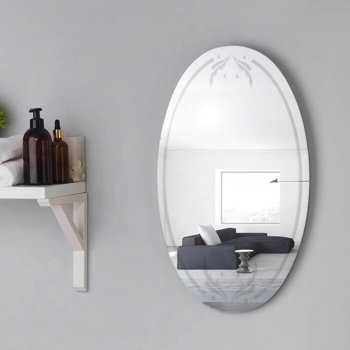 Зеркало, настенное, с пескоструйной графикой, 57x34 см от компании Интернет-магазин "Flap" - фото 1