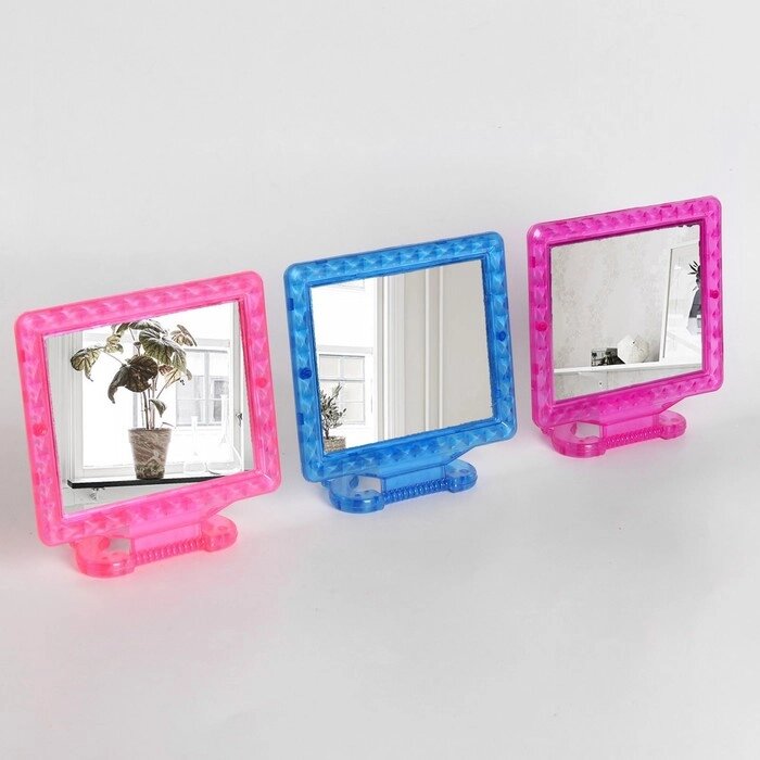 Зеркало настольное - подвесное, с рамкой под фотографию, зеркальная поверхность 11 x 9 см, цвет МИКС от компании Интернет-магазин "Flap" - фото 1