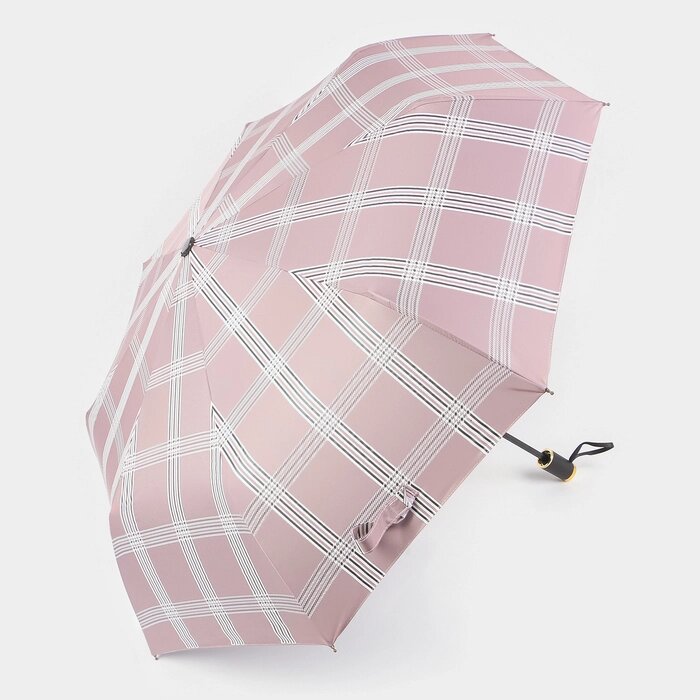 Зонт механический 'Клетка', эпонж, 3 сложения, 8 спиц, R  47 см, цвет МИКС от компании Интернет-магазин "Flap" - фото 1