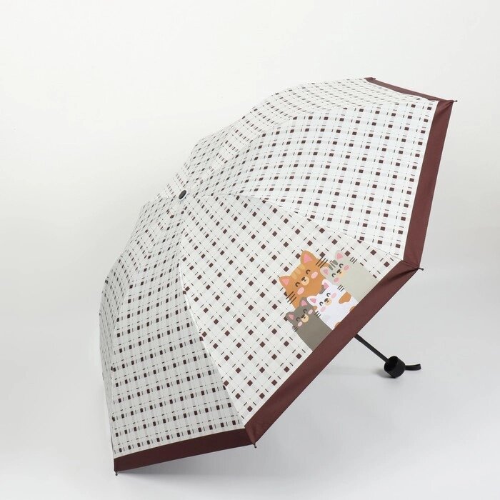 Зонт механический 'Кошки', эпонж, 4 сложения, 8 спиц, R  48 см, цвет МИКС от компании Интернет-магазин "Flap" - фото 1