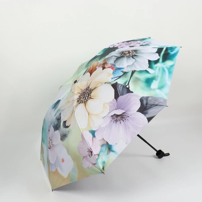 Зонт механический 'Лепесток', эпонж, 4 сложения, 8 спиц, R  48 см, цвет МИКС от компании Интернет-магазин "Flap" - фото 1