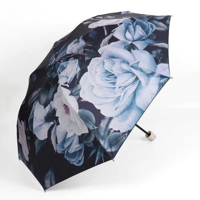 Зонт механический 'Пышные цветы', эпонж, 4 сложения, 8 спиц, R  48 см, цвет МИКС от компании Интернет-магазин "Flap" - фото 1