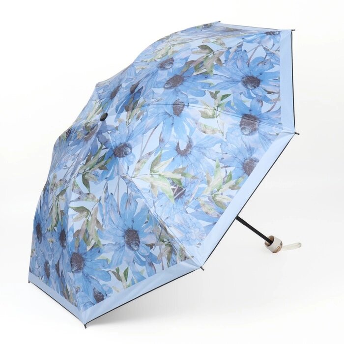 Зонт механический 'Ромашки', эпонж, 4 сложения, 8 спиц, R  48 см, цвет МИКС от компании Интернет-магазин "Flap" - фото 1