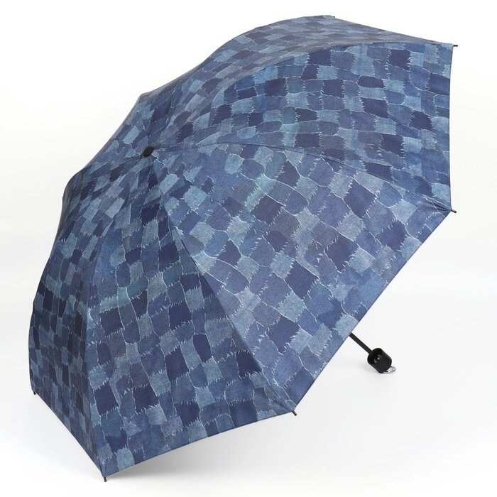 Зонт механический 'Ячейки', эпонж, 4 сложения, 8 спиц, R  50 см, цвет МИКС от компании Интернет-магазин "Flap" - фото 1