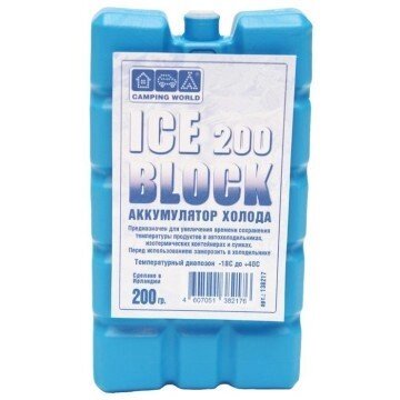 Аккумулятор холода Camping World Iceblock 200 (вес 200 г) от компании "Посейдон" товары для рыбалки и активного отдыха - фото 1