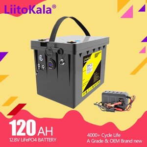 Аккумулятор LiitoKala LiFePO4 DC-12V120Ah + 20A литий-железо-фосфатный аккумулятор