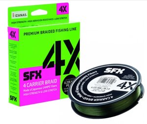 Леска плетеная SFX 4X зеленая 135 м 0.205
