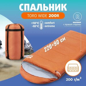 Спальный мешок TORO Wide 200R (220х90, левый стратекс, оранжевый) (T-HS-SB-TW-200R) Helios справа (R)