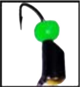 Мормышка "Народная" столбик + флюр. шарик зеленый