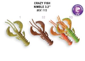 Силиконовые приманки Crazy Fish Nimble 3.2" 72-80-M115-6-F
