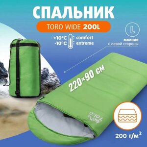 Спальный мешок TORO Wide 200L (220х90, левый стратекс, салатовый) (T-HS-SB-TW-200L) Helios слева L