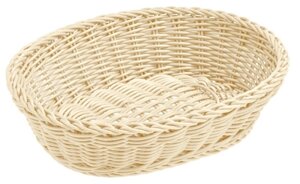 Корзина для хлеба  овальная 25 *16*6 см бежевая полиротанг MGprof /1/