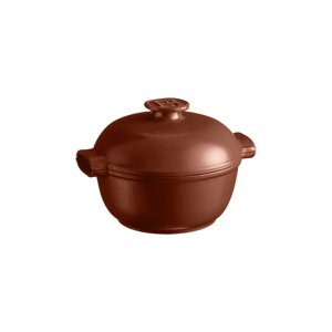 Кастрюля 2,0 л. d=22,5 см. h=18 см. с крышкой (индукция) коричневая керам Emile Henry /1/