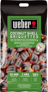 Угольные кокосовые брикеты Weber, 8 кг.