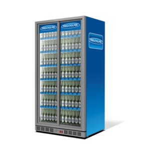 Витрина Max 1000 HD (R290) (сер. корпус, бел. кабинет, сер. рамка дв.,2Led,5полок,5ЦД)