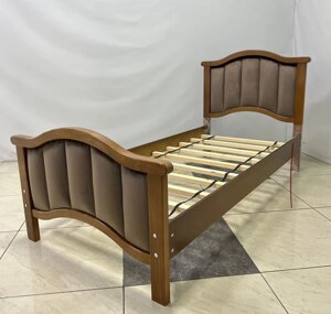 Кровать КМ-02 с мягким изголовьем Дагестан коричневый 90*200